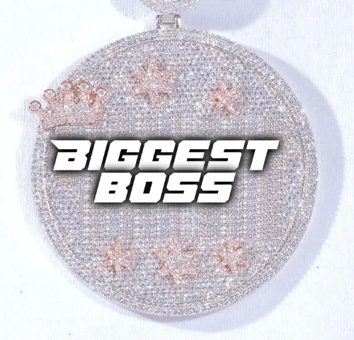 CUSTOM LETTER NECKLACE 3D BIG CROWN DISC sold by The GUU Shop