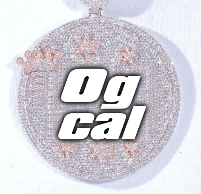 CUSTOM LETTER NECKLACE 3D BIG CROWN DISC sold by The GUU Shop