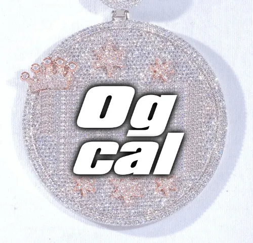 CUSTOM LETTER NECKLACE 3D BIG CROWN DISC sold by The GUU Shop