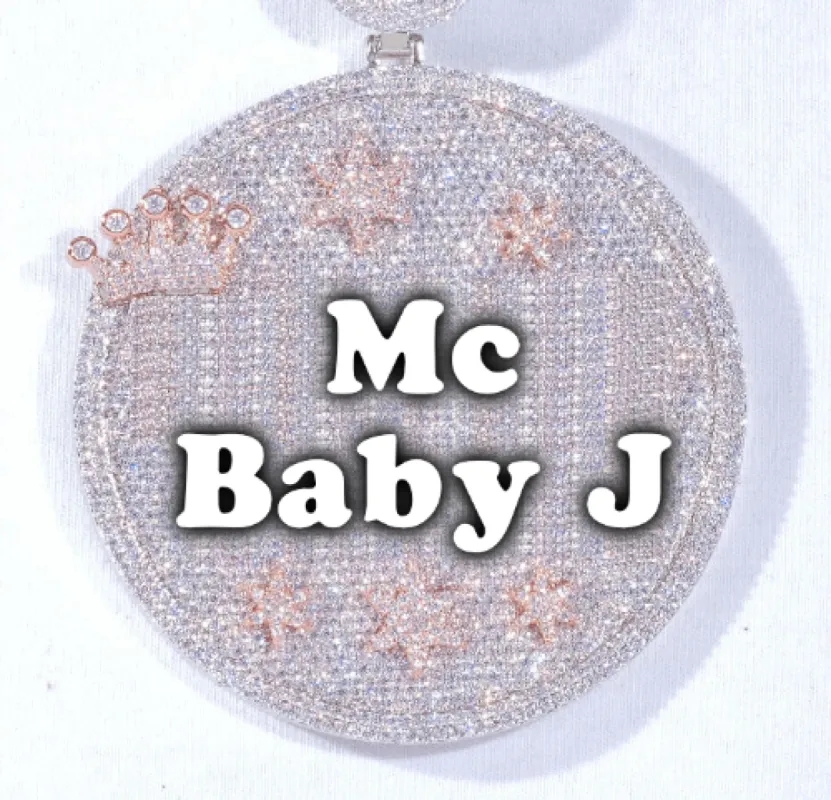 CUSTOM LETTER NECKLACE 3D BIG CROWN DISC sold by The GUU Shop