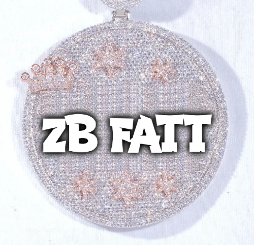 CUSTOM LETTER NECKLACE 3D BIG CROWN DISC sold by The GUU Shop