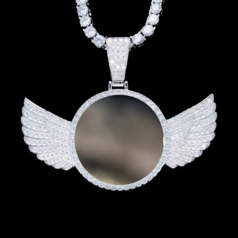 925S & VVS Moissanite 3D Wing Custom Picture Pendant sold by The GUU Shop