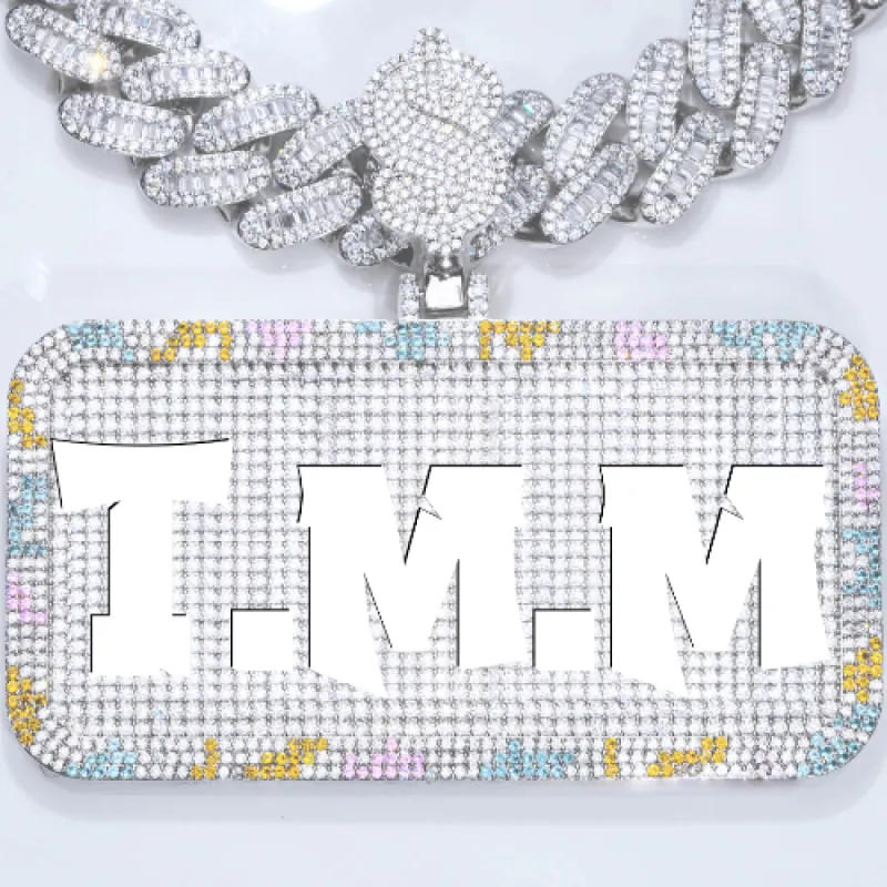 CUSTOM LETTER NECKLACE 3D COLORFUL SQUARE sold by The GUU Shop