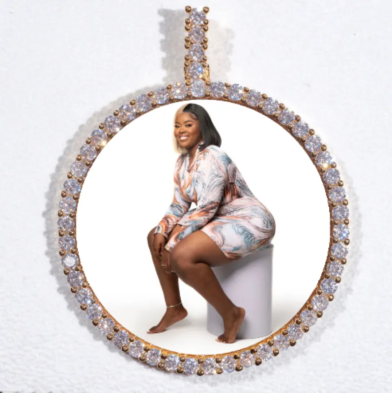 LARGE 3D CIRCLE CUSTOM PICTURE PENDANT sold by The GUU Shop