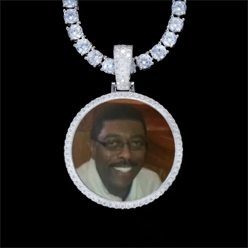 925S & VVS Moissanite 3D Circle Custom Picture Pendant sold by The GUU Shop