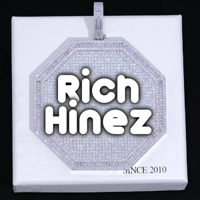 CUSTOM LETTER NECKLACE 3D BIG OCTAGON sold by The GUU Shop