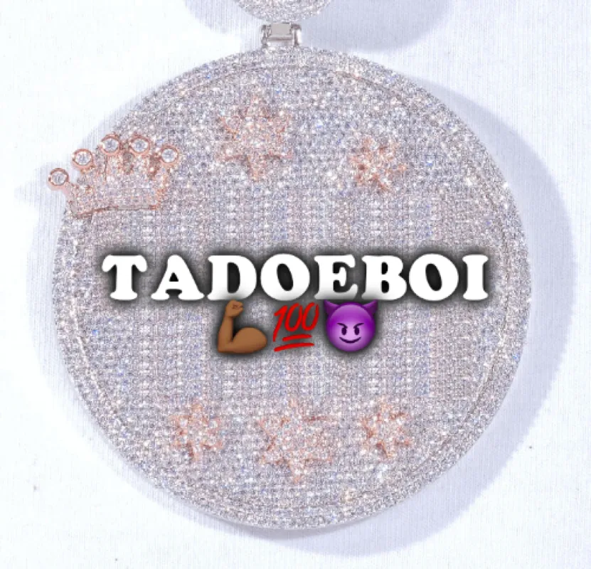 CUSTOM LETTER NECKLACE 3D BIG CROWN DISC sold by The GUU Shop