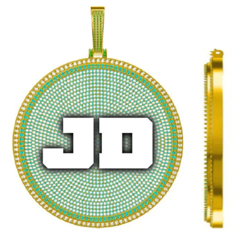 CUSTOM LETTER NECKLACE 3D BIG DISC made by The GUU Shop