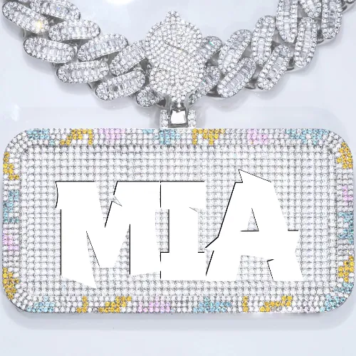 CUSTOM LETTER NECKLACE 3D COLORFUL SQUARE sold by The GUU Shop