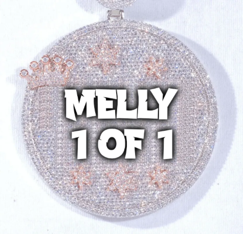 CUSTOM LETTER NECKLACE 3D BIG CROWN DISC sold by The GUU Shop