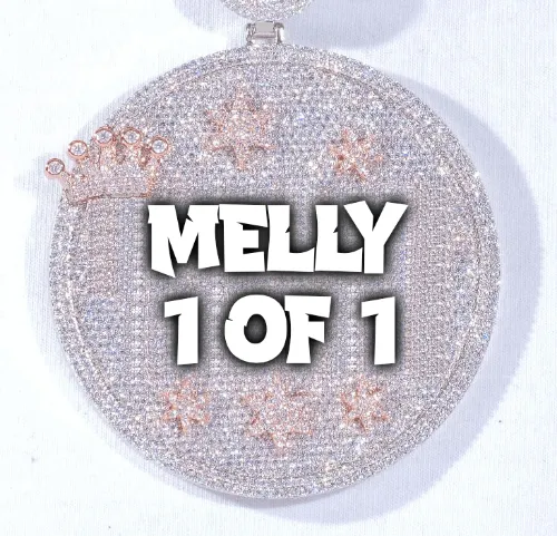 CUSTOM LETTER NECKLACE 3D BIG CROWN DISC sold by The GUU Shop