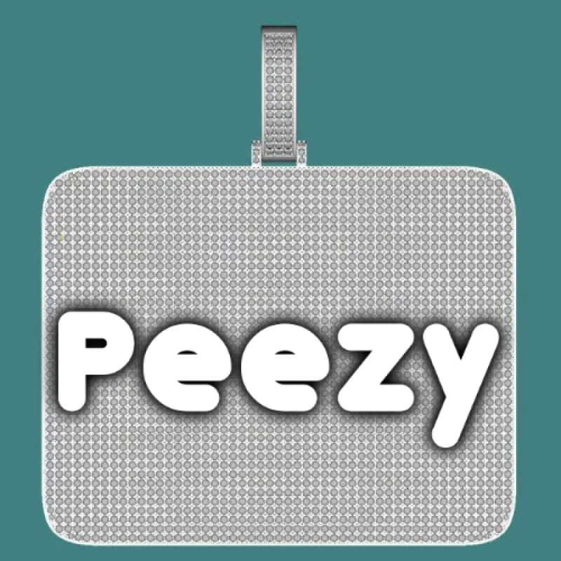 CUSTOM LETTER NECKLACE 3D BIG SQUARE sold by The GUU Shop