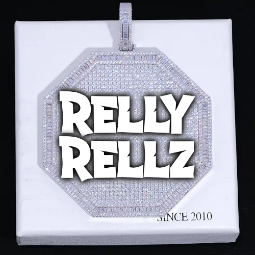 CUSTOM LETTER NECKLACE 3D BIG OCTAGON sold by The GUU Shop