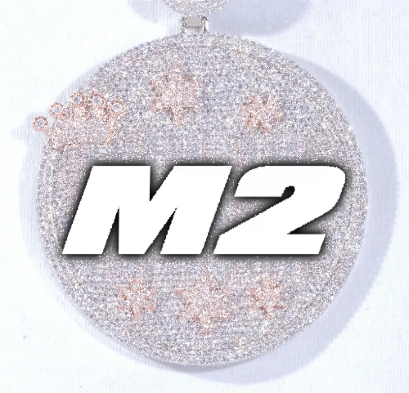 CUSTOM LETTER NECKLACE 3D BIG CROWN DISC sold by The GUU Shop