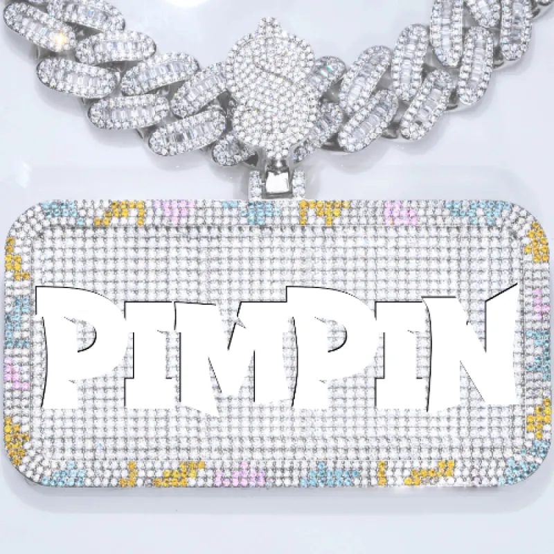 CUSTOM LETTER NECKLACE 3D COLORFUL SQUARE sold by The GUU Shop