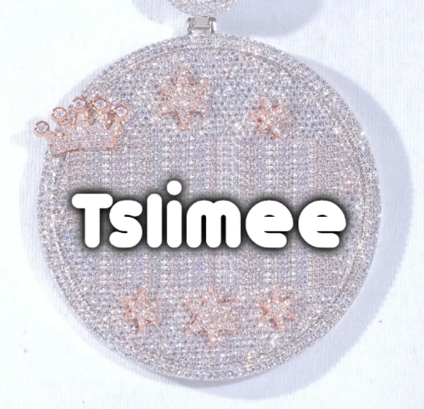 CUSTOM LETTER NECKLACE 3D BIG CROWN DISC sold by The GUU Shop