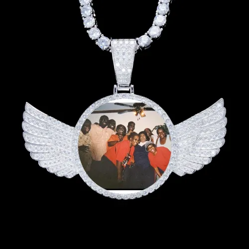 925S & VVS Moissanite 3D Wing Custom Picture Pendant sold by The GUU Shop