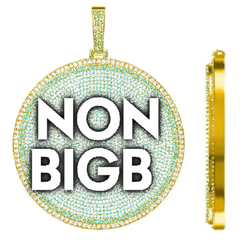 CUSTOM LETTER NECKLACE 3D BIG DISC made by The GUU Shop