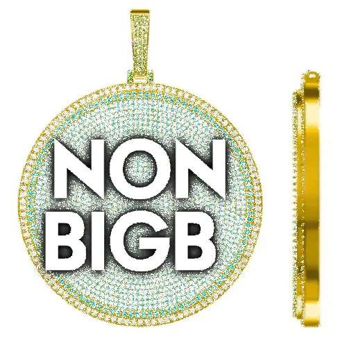 CUSTOM LETTER NECKLACE 3D BIG DISC sold by The GUU Shop