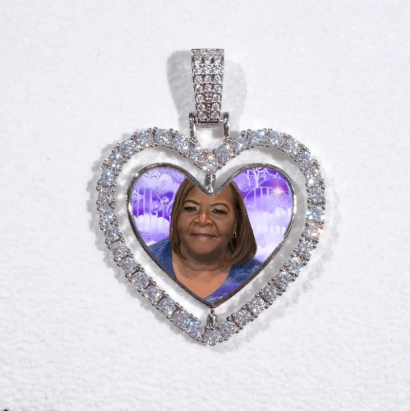 3D Spinning 2-Faced Heart Custom Picture Pendant sold by The GUU Shop