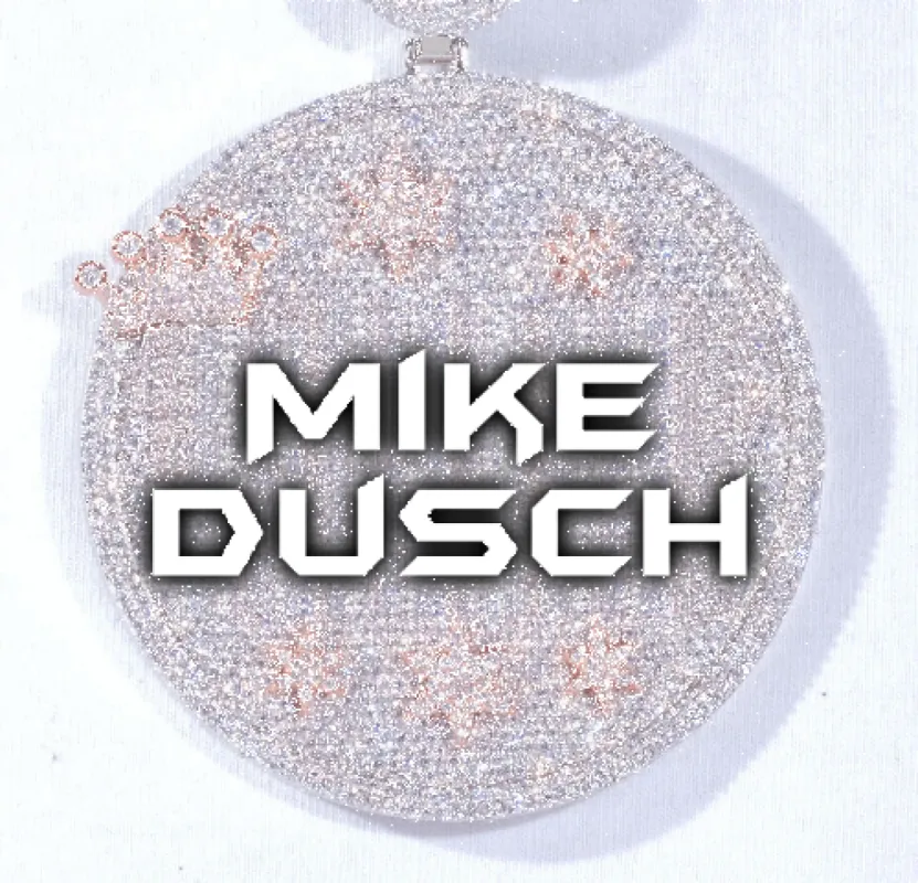 CUSTOM LETTER NECKLACE 3D BIG CROWN DISC sold by The GUU Shop