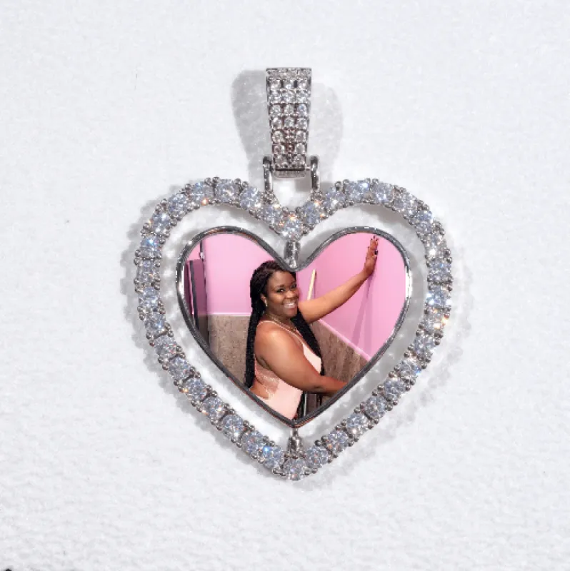 3D Spinning 2-Faced Heart Custom Picture Pendant sold by The GUU Shop