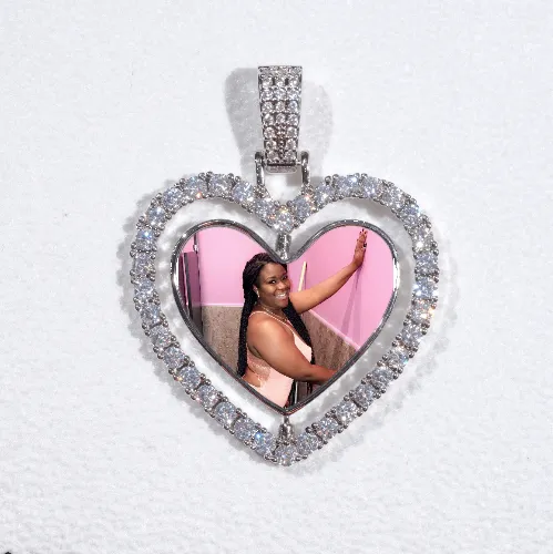 3D Spinning 2-Faced Heart Custom Picture Pendant sold by The GUU Shop