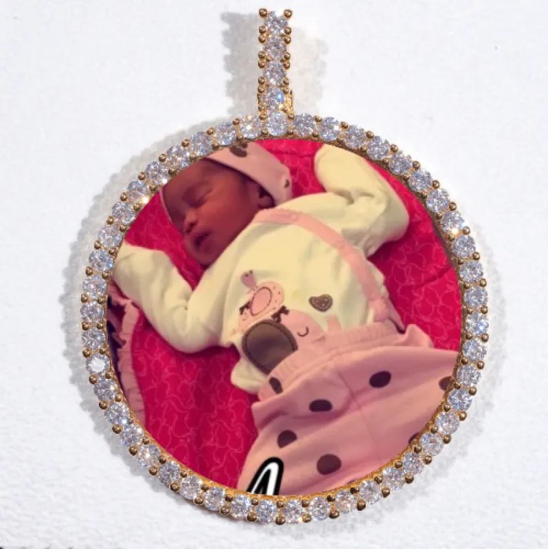 LARGE 3D CIRCLE CUSTOM PICTURE PENDANT sold by The GUU Shop