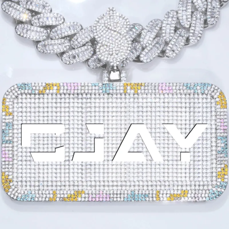 CUSTOM LETTER NECKLACE 3D COLORFUL SQUARE sold by The GUU Shop