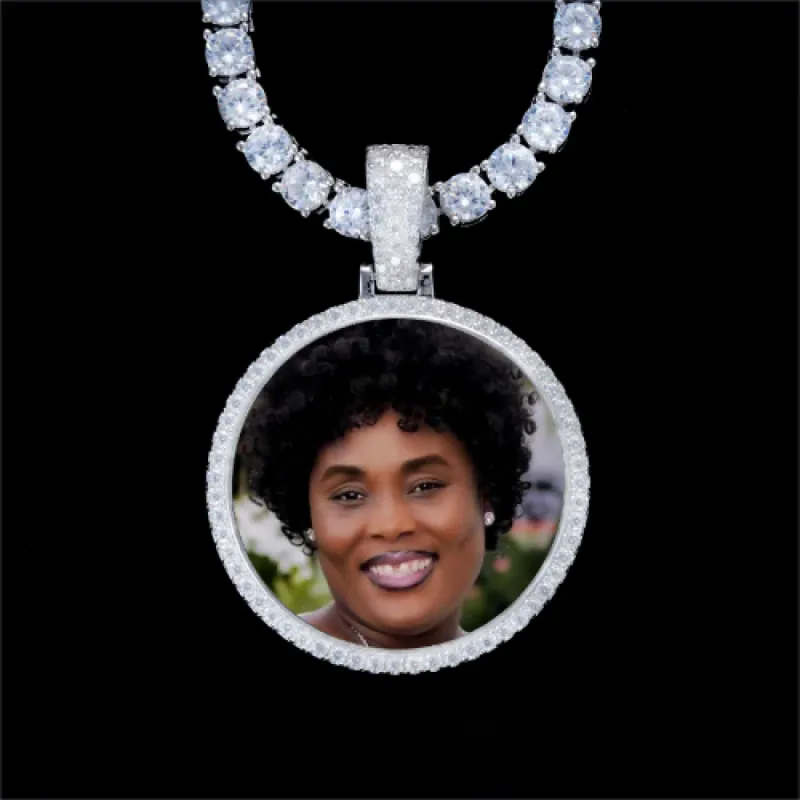 925S & VVS Moissanite 3D Circle Custom Picture Pendant sold by The GUU Shop