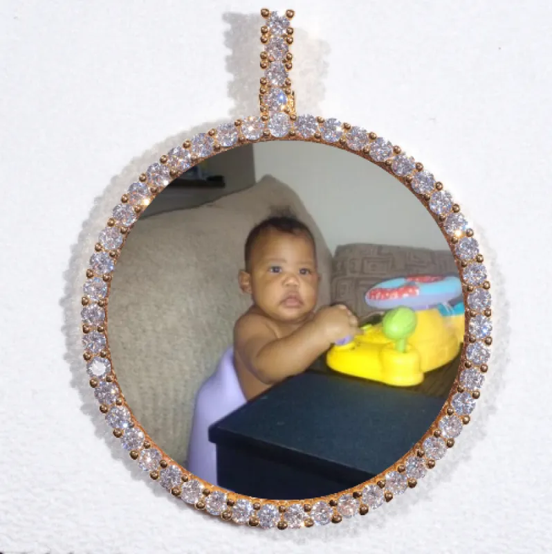 LARGE 3D CIRCLE CUSTOM PICTURE PENDANT sold by The GUU Shop