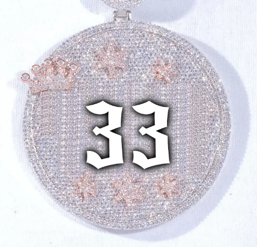 CUSTOM LETTER NECKLACE 3D BIG CROWN DISC sold by The GUU Shop