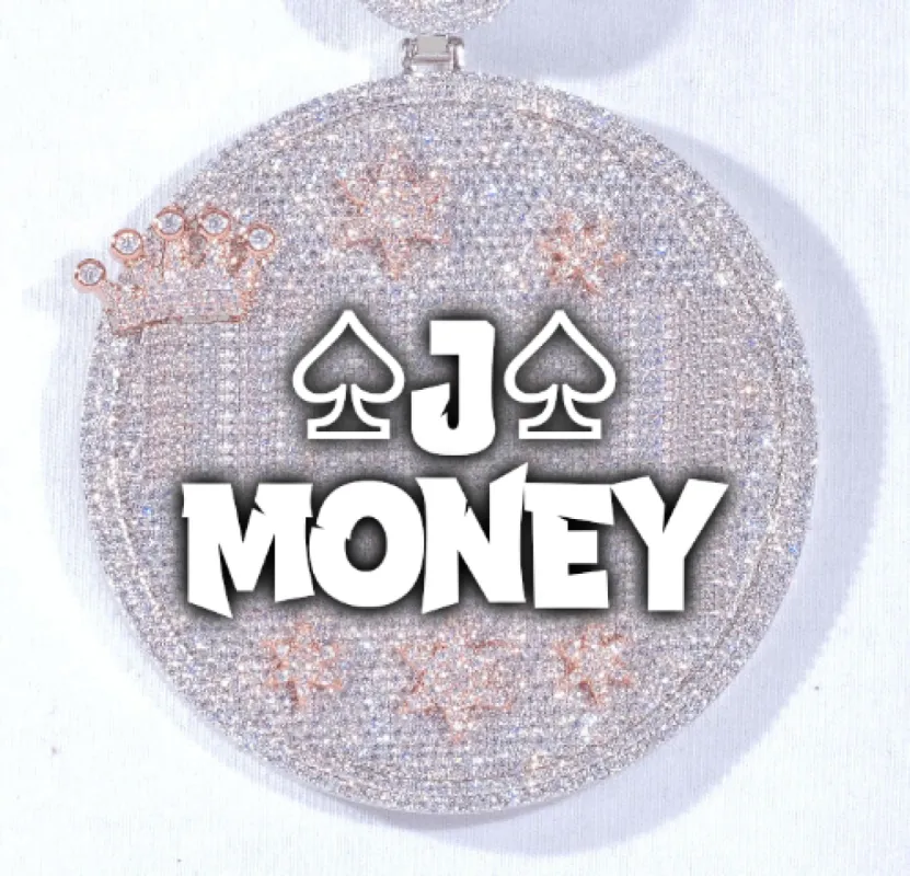 CUSTOM LETTER NECKLACE 3D BIG CROWN DISC sold by The GUU Shop