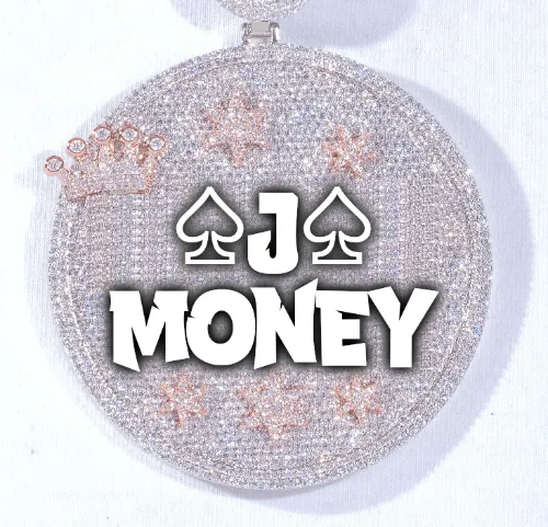 CUSTOM LETTER NECKLACE 3D BIG CROWN DISC sold by The GUU Shop