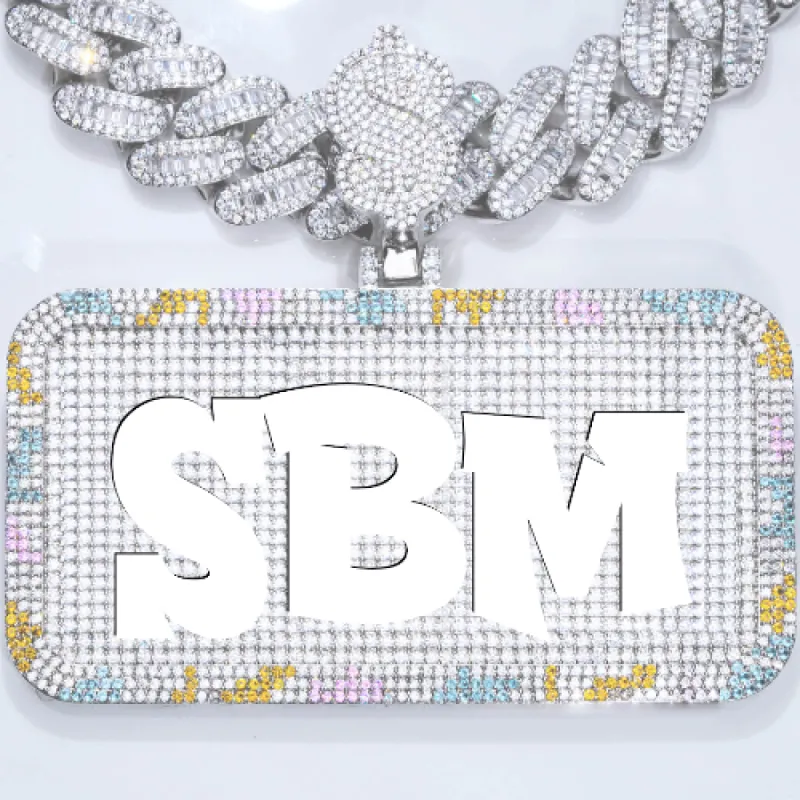 CUSTOM LETTER NECKLACE 3D COLORFUL SQUARE sold by The GUU Shop