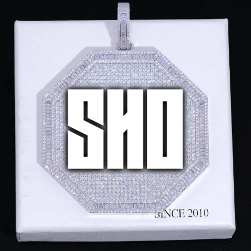 CUSTOM LETTER NECKLACE 3D BIG OCTAGON sold by The GUU Shop