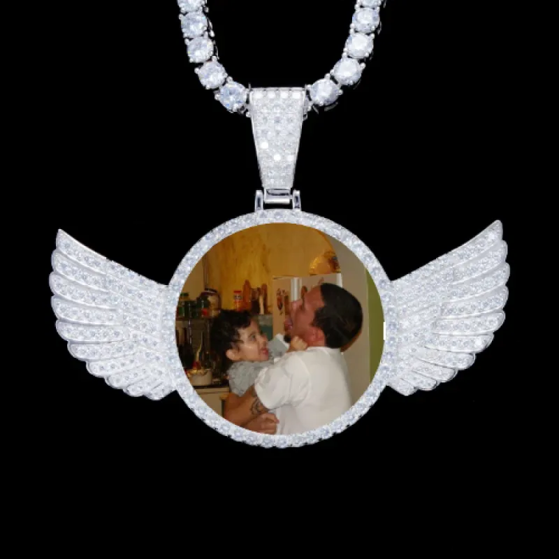 925S & VVS Moissanite 3D Wing Custom Picture Pendant sold by The GUU Shop