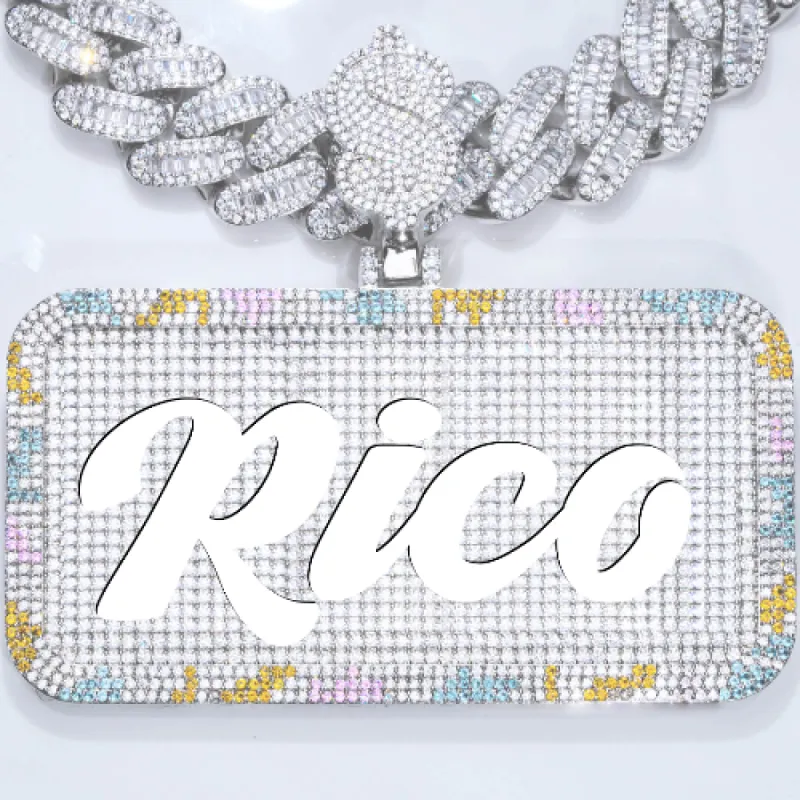 CUSTOM LETTER NECKLACE 3D COLORFUL SQUARE sold by The GUU Shop