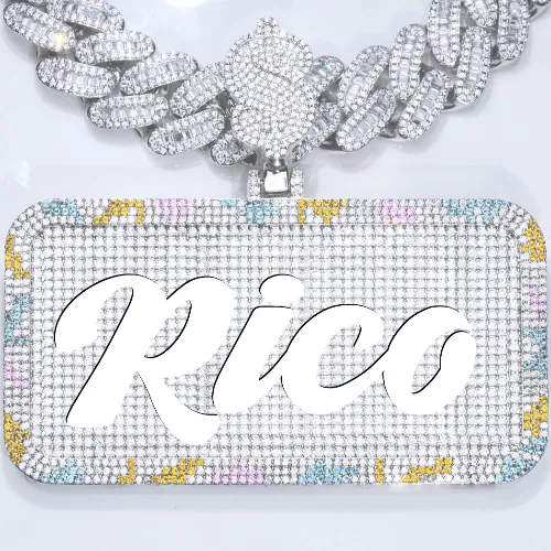 CUSTOM LETTER NECKLACE 3D COLORFUL SQUARE sold by The GUU Shop