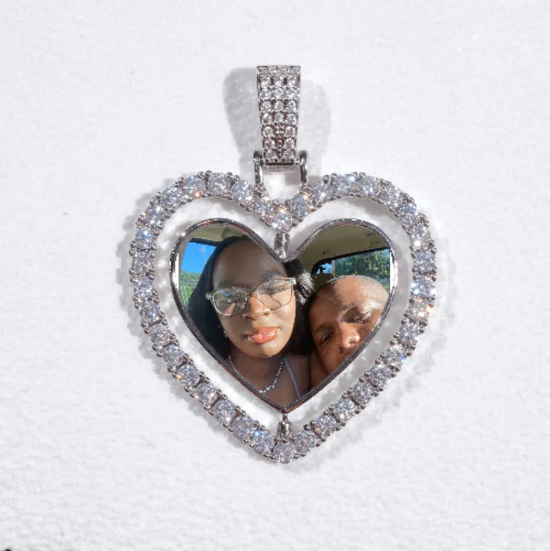 3D Spinning 2-Faced Heart Custom Picture Pendant sold by The GUU Shop