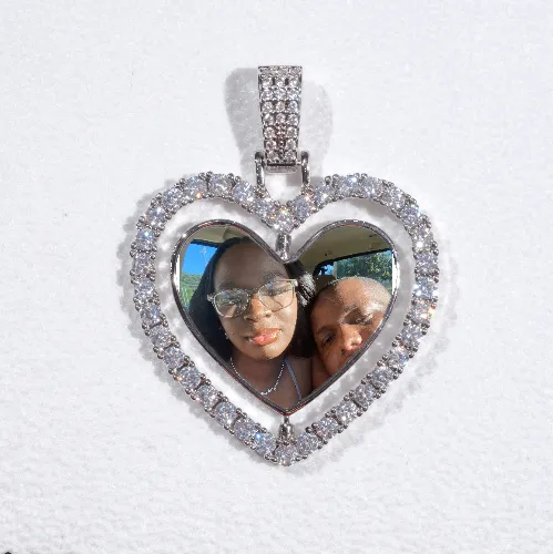 3D Spinning 2-Faced Heart Custom Picture Pendant sold by The GUU Shop