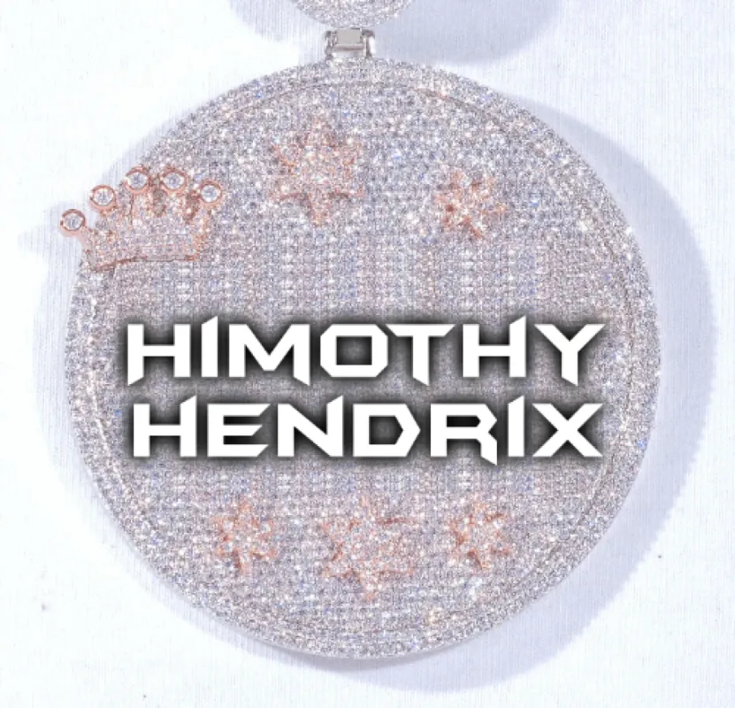 CUSTOM LETTER NECKLACE 3D BIG CROWN DISC sold by The GUU Shop