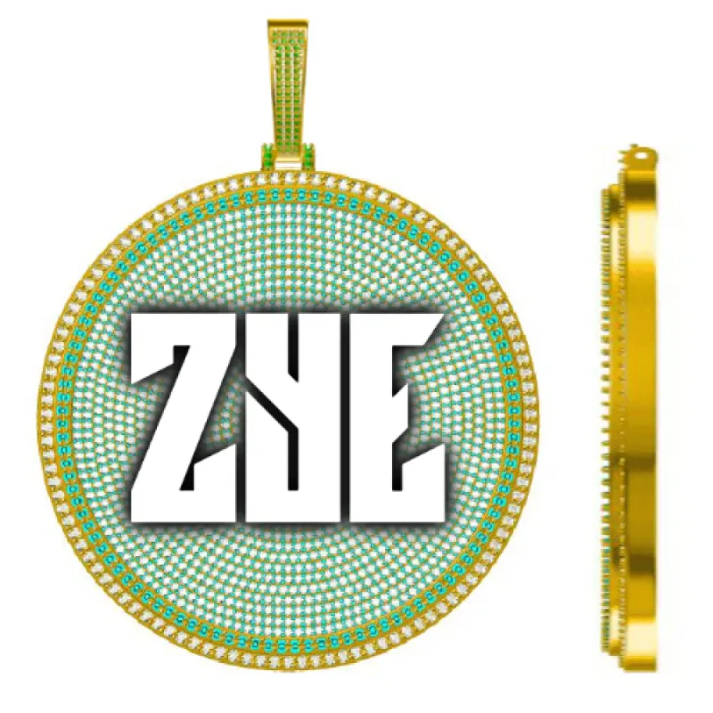 CUSTOM LETTER NECKLACE 3D BIG DISC sold by The GUU Shop