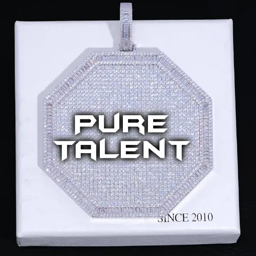 CUSTOM LETTER NECKLACE 3D BIG OCTAGON sold by The GUU Shop