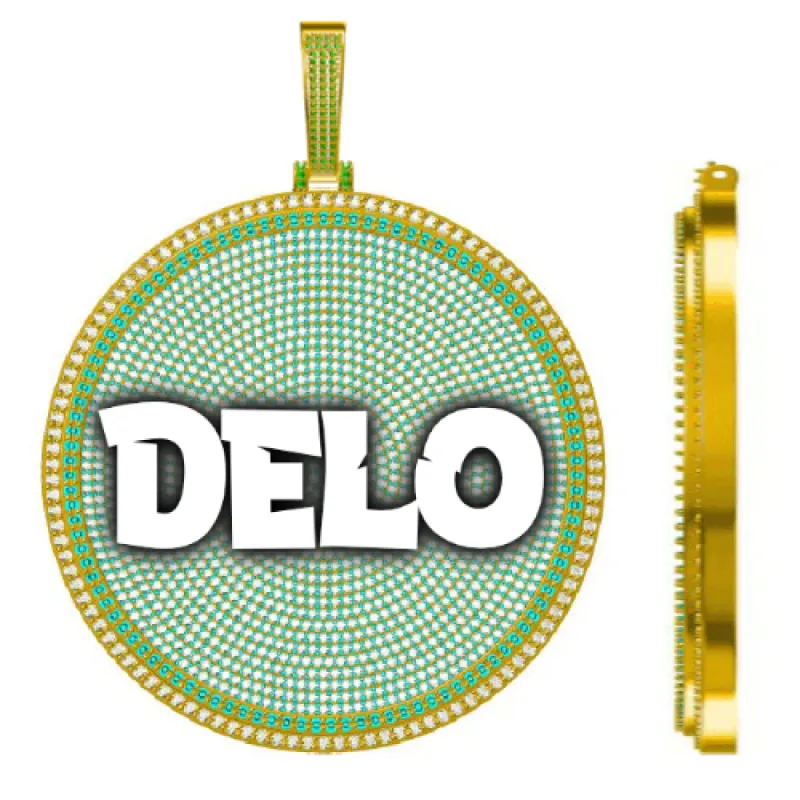 CUSTOM LETTER NECKLACE 3D BIG DISC sold by The GUU Shop