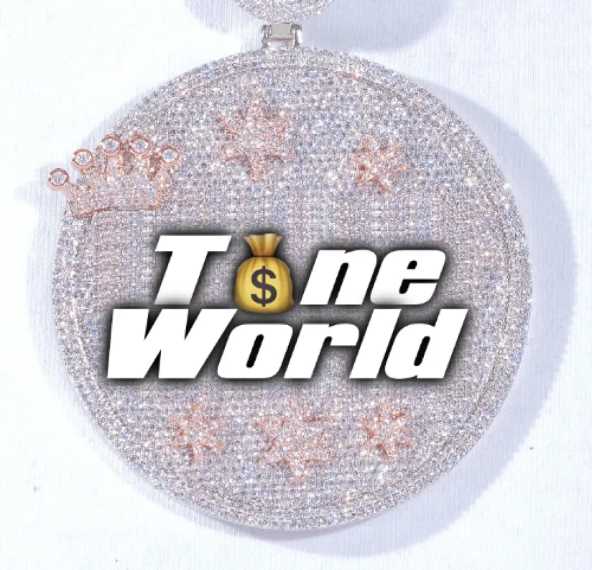 CUSTOM LETTER NECKLACE 3D BIG CROWN DISC sold by The GUU Shop