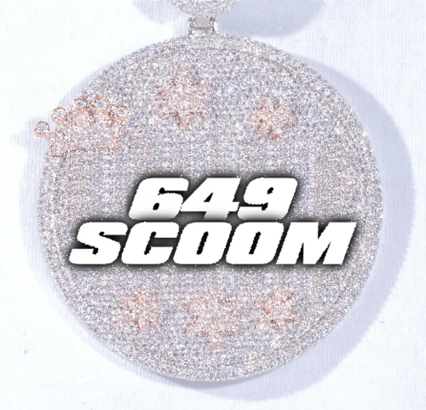 CUSTOM LETTER NECKLACE 3D BIG CROWN DISC sold by The GUU Shop