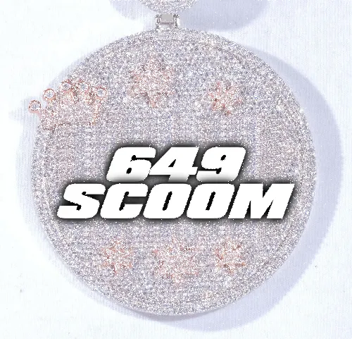 CUSTOM LETTER NECKLACE 3D BIG CROWN DISC sold by The GUU Shop