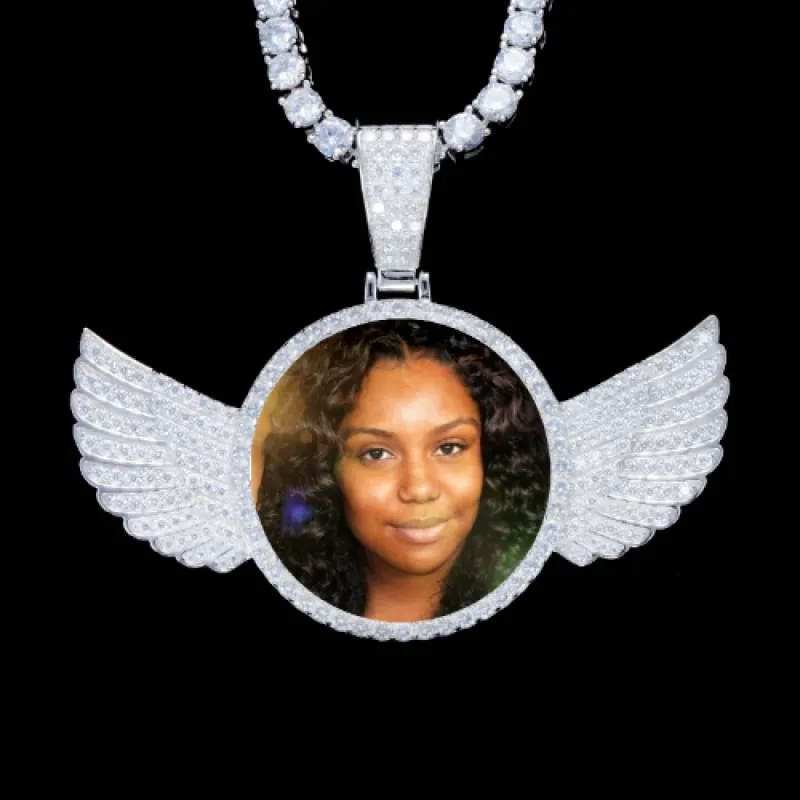 925S & VVS Moissanite 3D Wing Custom Picture Pendant sold by The GUU Shop