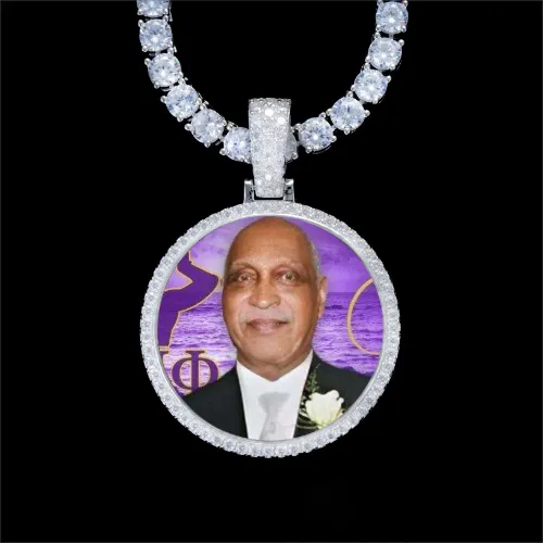 925S & VVS Moissanite 3D Circle Custom Picture Pendant sold by The GUU Shop